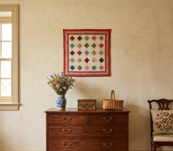 【柴田明美のパッチワークキット】　アンティーク風エイトポイントスターのタペストリー